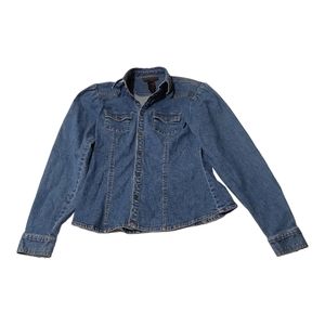 Ralph Ralph Lauren Lightweight Snap Button Blue Denim Jacket Womens Size Medium